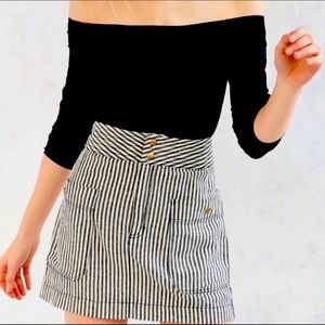 Silence + Noise railroad striped mini skirt